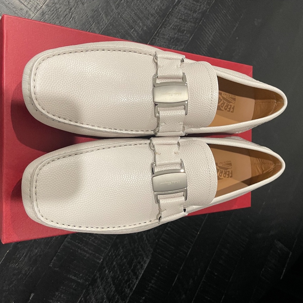 Salvatore Ferragamo Men's Sardegna Leather Moc Toe Drivers Size 10.5